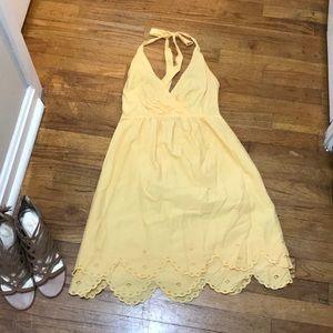 ABS yellow halter sundress